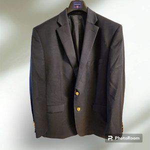 Men's Lauren Ralph Lauren Sports Coat Blazer Navy Size 44R 100% Wool EUC